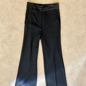 Tibi Black Wide Leg Pants. Satin tiered waist with satin buttons. Size 4 NWOT